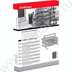 Лоток горизонтальный сетчатый (металл) Compass черный /2 уровня | Фото 2