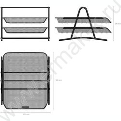 Лоток горизонтальный сетчатый (металл) Compass черный /2 уровня | Фото 3