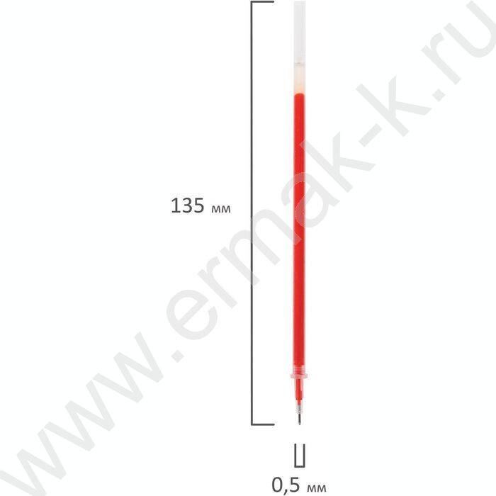 Стержень гел. красный 135мм игольчатый узел 0,5мм | Фото 3