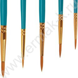 Кисть набор 10шт синие /синтетика - Круглые; Овальные; Плоские; Лайнеры/ блистер,европодвес | Фото 3