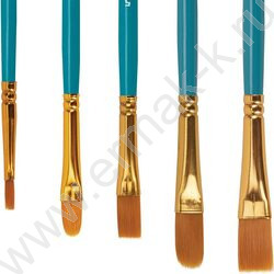 Кисть набор 10шт синие /синтетика - Круглые; Овальные; Плоские; Лайнеры/ блистер,европодвес | Фото 4