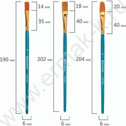 Кисть набор 10шт синие /синтетика - Круглые; Овальные; Плоские; Лайнеры/ блистер,европодвес | Фото 5