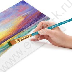 Кисть набор 10шт синие /синтетика - Круглые; Овальные; Плоские; Лайнеры/ блистер,европодвес | Фото 7