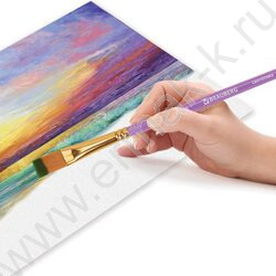 Кисть набор 10шт фиолетовые /синтетика - Круглые; Овальные; Плоские; Лайнеры/ блистер,европодвес | Фото 9