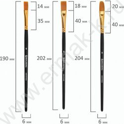 Кисть набор 10шт черные /синтетика - Круглые; Овальные; Плоские; Лайнеры/ блистер,европодвес | Фото 5