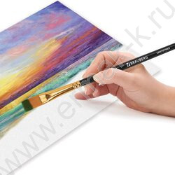 Кисть набор 10шт черные /синтетика - Круглые; Овальные; Плоские; Лайнеры/ блистер,европодвес | Фото 7