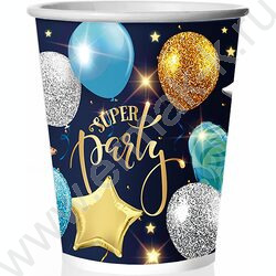 Стаканы бумажные 250мл/10шт Супер пати голубой | Фото 1