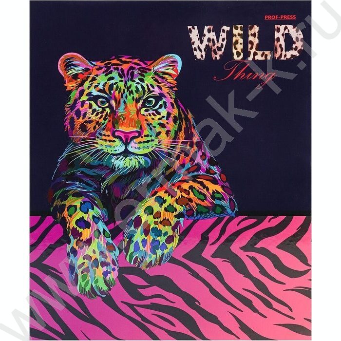 Тетрадь  80л клетка/кольца "Неоновый леопард" | Фото 2