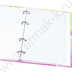 Тетрадь  80л клетка/кольца "Кеды и цветы" /лянец/лен/ | Фото 3