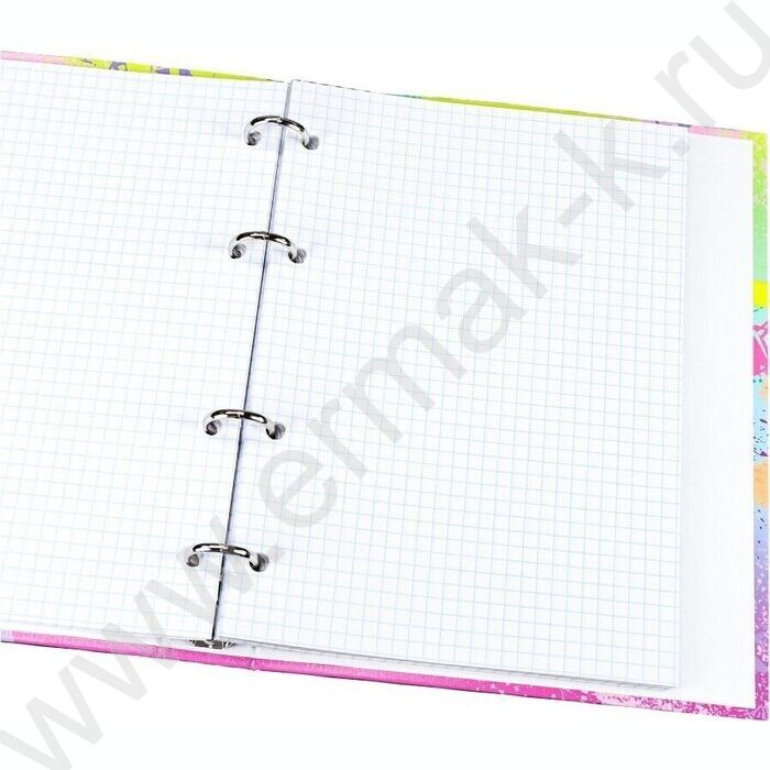 Тетрадь  80л клетка/кольца "Кеды и цветы" /лянец/лен/ | Фото 3