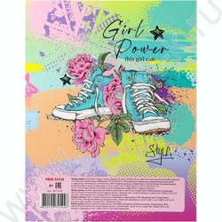 Тетрадь  80л клетка/кольца "Кеды и цветы" /лянец/лен/ | Фото 6