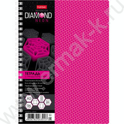 Тетрадь  96л клетка/спираль/пластик.обл. "DIAMOND NEON Розовая" 4 цв. разделителя с линейкой | Фото 1