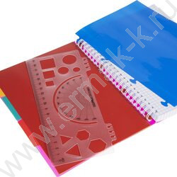 Тетрадь  96л клетка/спираль/пластик.обл. "DIAMOND NEON Розовая" 4 цв. разделителя с линейкой | Фото 2