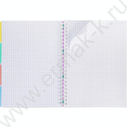 Тетрадь  96л клетка/спираль/пластик.обл. "DIAMOND NEON Розовая" 4 цв. разделителя с линейкой | Фото 3