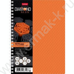 Тетрадь  96л клетка/спираль/пластик.обл. "DIAMOND NEON Оранжевая" 4 цв. разделителя с линейкой | Фото 1