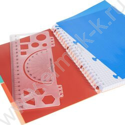 Тетрадь  96л клетка/спираль/пластик.обл. "DIAMOND NEON Оранжевая" 4 цв. разделителя с линейкой | Фото 2