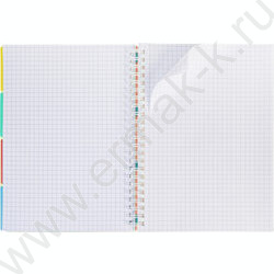 Тетрадь  96л клетка/спираль/пластик.обл. "DIAMOND NEON Оранжевая" 4 цв. разделителя с линейкой | Фото 4