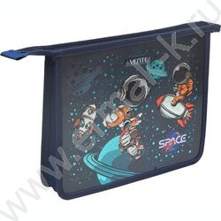 Папка д/тетрадей A5 24x19,8см "Astronaut" картон/пластик, фольга, на молнии, текст.расширен | Фото 1