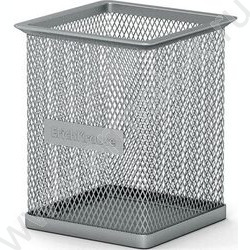 Стакан д/пишущих принадлежностей сетчатый (металл) прямоуг, серый | Фото 1
