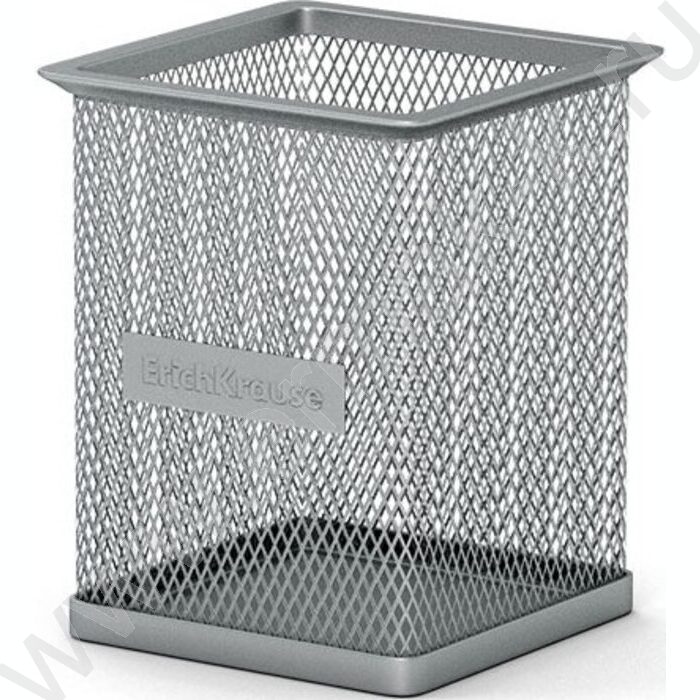 Стакан д/пишущих принадлежностей сетчатый (металл) прямоуг, серый | Фото 1