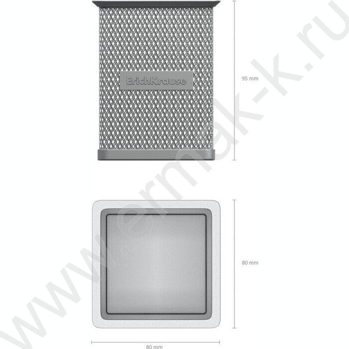 Стакан д/пишущих принадлежностей сетчатый (металл) прямоуг, серый | Фото 2