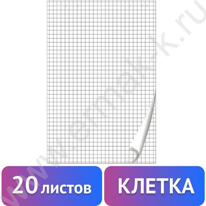 Блок д/флипчарта 67,5x98cм 20л клетка | Фото 3