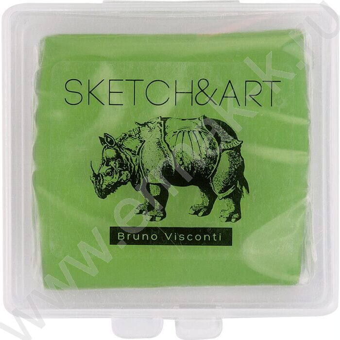 Ластик Клячка Sketch&Art жёлтый/зелёный в пластиковой коробочке | Фото 3