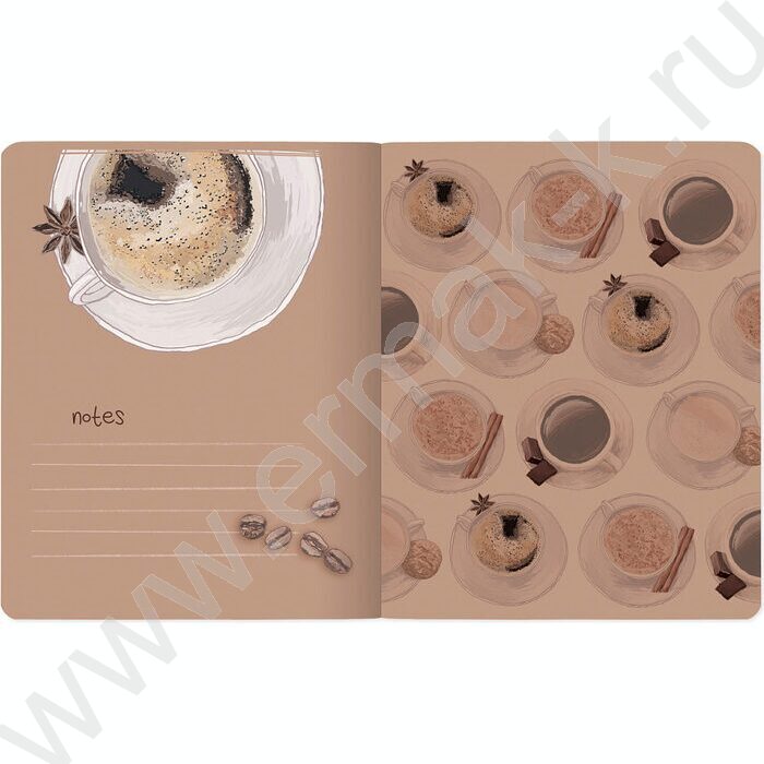 Тетрадь  48л клетка "Счастье в кофе" /мат.лам.Soft Touch/ ассорти | Фото 9