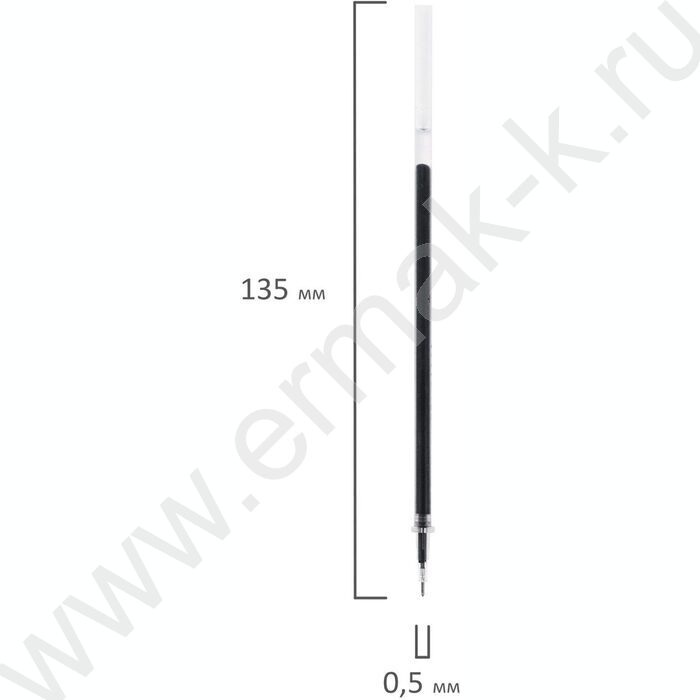 Стержень гел. черный 135мм игольчатый узел 0,5мм | Фото 3