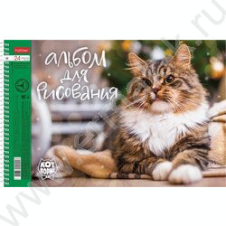 Альбом д/рисования-спираль 24л "Кот Борис" /перфорация / 5видов | Фото 3