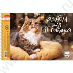 Альбом д/рисования-спираль 24л "Кот Борис" /перфорация / 5видов | Фото 4