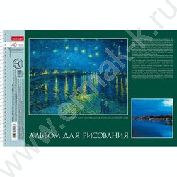 Альбом д/рисования-спираль 40л "Живопись и мир" /перфорация/ 4вида | Фото 1