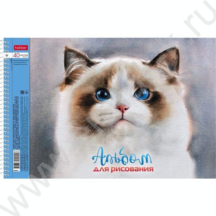 Альбом д/рисования-спираль 40л "Глазки, ушки, носик" /перфорация/тиснение/ 4вида | Фото 1