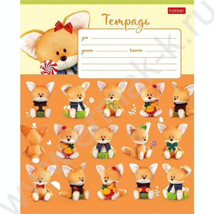 Тетрадь  12л линейка косая "Лисята" 5видов | Фото 2