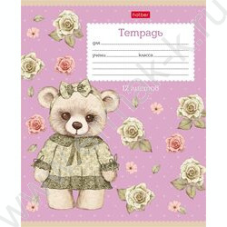 Тетрадь  12л клетка "Мишки-малышки" /тиснение/ 5видов | Фото 4