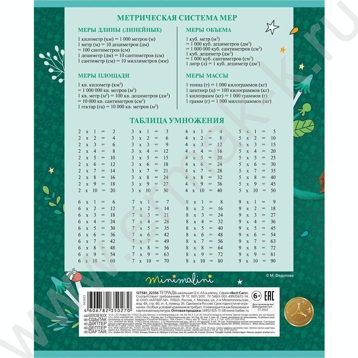 Тетрадь  12л клетка "Минималини" 5видов | Фото 6