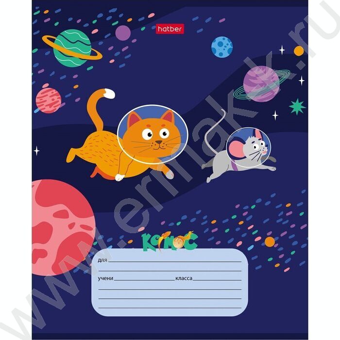 Тетрадь  12л клетка "Космическое приключение" 5видов | Фото 3
