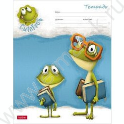 Тетрадь  12л клетка "Лягушонок Ден" /тиснение/ 5видов | Фото 2