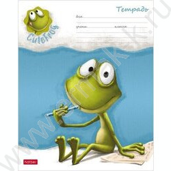 Тетрадь  12л клетка "Лягушонок Ден" /тиснение/ 5видов | Фото 3