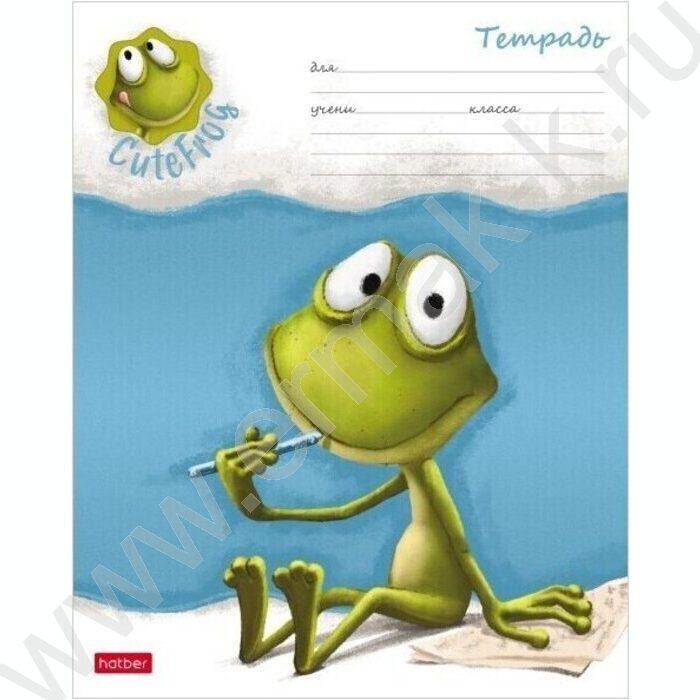Тетрадь  12л клетка "Лягушонок Ден" /тиснение/ 5видов | Фото 3