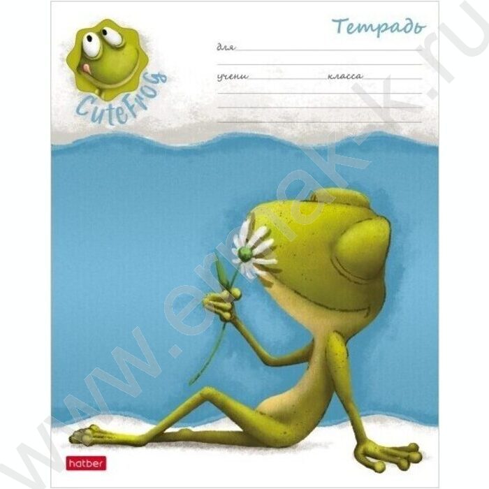 Тетрадь  12л клетка "Лягушонок Ден" /тиснение/ 5видов | Фото 5
