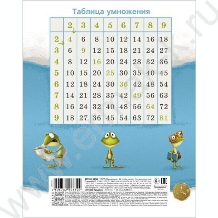 Тетрадь  12л клетка "Лягушонок Ден" /тиснение/ 5видов | Фото 6