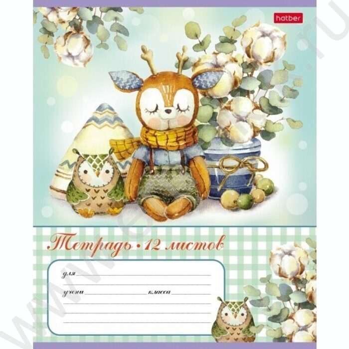 Тетрадь  12л клетка "МимиЛапки" /тиснение/ 5видов | Фото 1