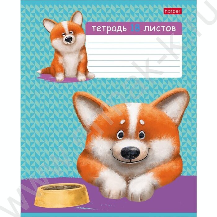 Тетрадь  18л клетка "Рыжий Коржик" /тиснение/ 5видов | Фото 5