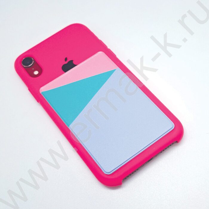 Карман для двух карт или пропусков на телефон, самоклеящийся, 65*98 /голубой | Фото 2