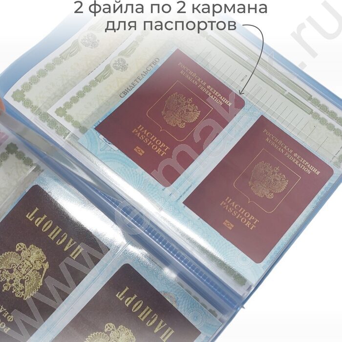 Папка с файлами для ОМС, свидетельств, СНИЛС 231*320мм /светло голубая | Фото 7