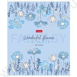 Тетрадь  48л клетка "Wonderful Flowers" /тиснение/ 5видов | Фото 1