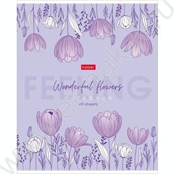 Тетрадь  48л клетка "Wonderful Flowers" /тиснение/ 5видов | Фото 4