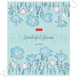 Тетрадь  48л клетка "Wonderful Flowers" /тиснение/ 5видов | Фото 5