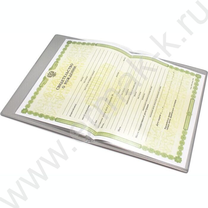 Папка для свидетельства о рождении А4 160*229мм /тиснение фольгой /синяя | Фото 2